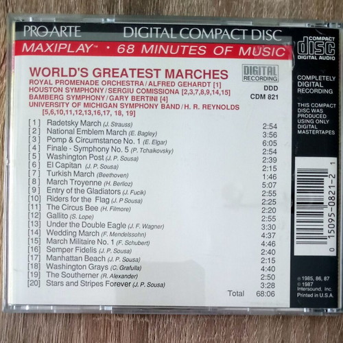 World's Greatest Marches CD used, classical music