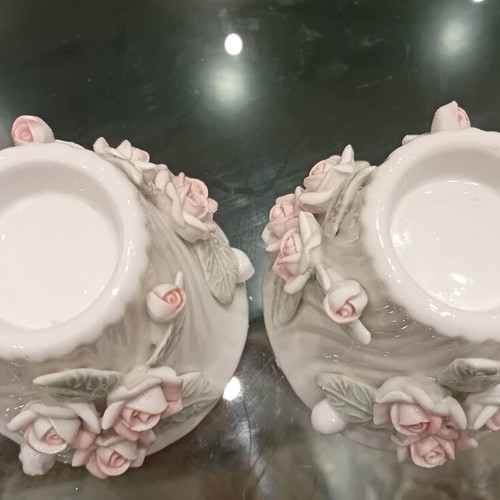 Candlesticks vintage ceramic decorative used