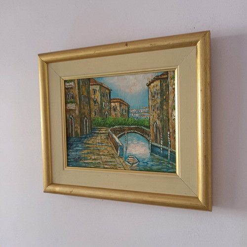 Oil painting used 36x31 cm signed in frame