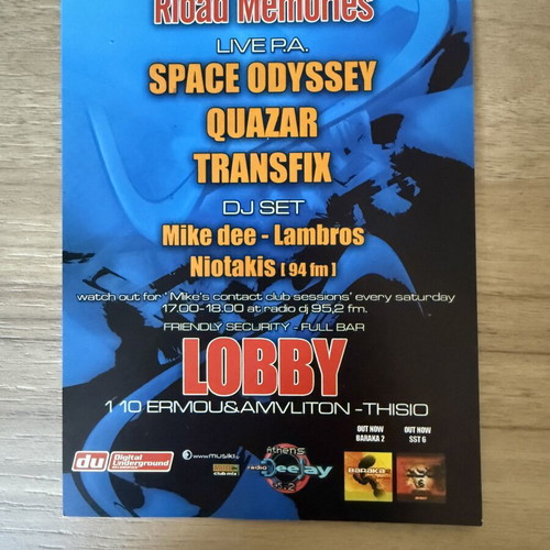 Rload Memories Flyer mint condition, 2002 Athens Goa Psytrance