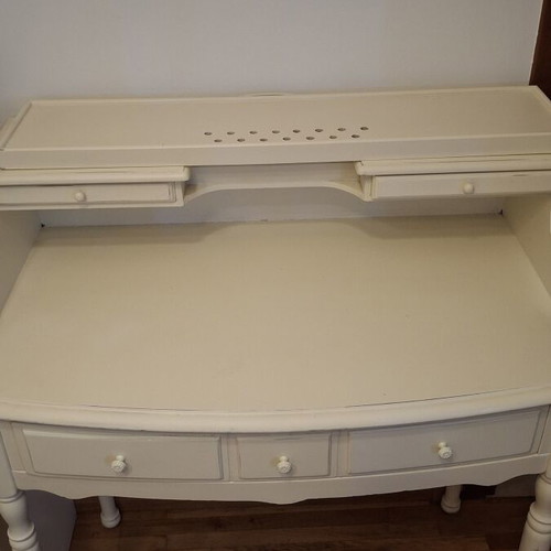 Trimar Wooden Secretary Desk used, romantic classic style, white