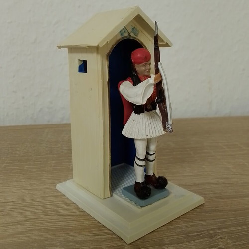 Athina Evzones figure in presenting stance used