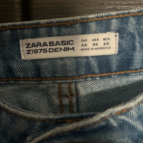 Zara 3/4 Flared Pants Size 38 Blue Like New
