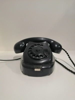 Vintage rotary dial telephone like new, black, wired