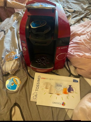 Espressiera coffee maker used, with papers