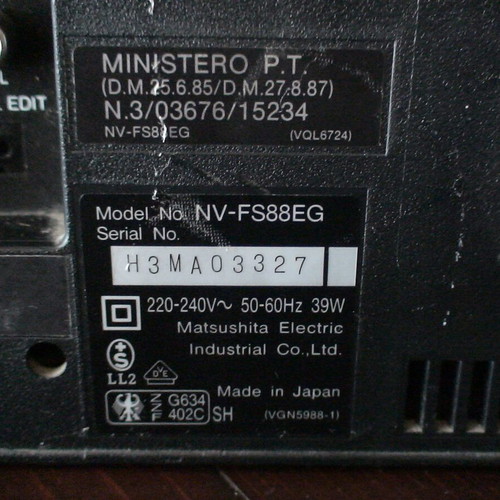 Panasonic NV-FS88 SVHS video cassette recorder used, defective