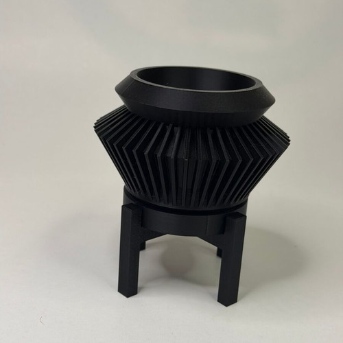 Modern geometric flowerpot with base 3D printed new