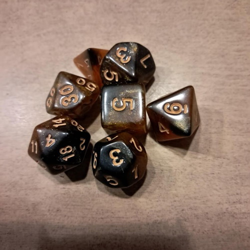 Butterfly Nebula D&D dice set with dice bag