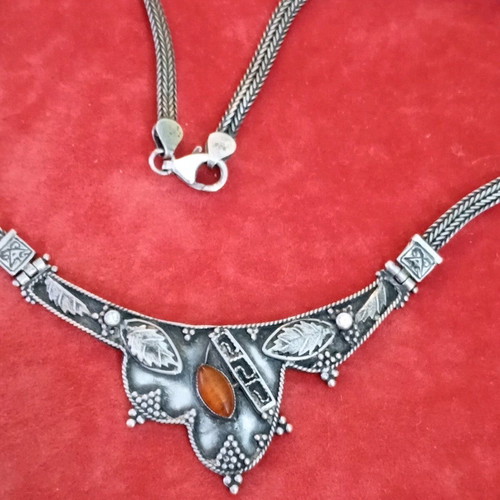 925 Gianniotiko necklace used with amber 40cm