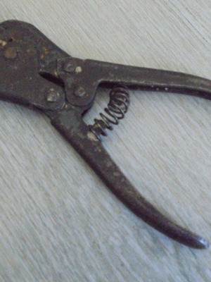 Metal Crimping Pliers used, vintage industrial tool