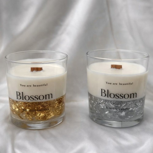 Soy candle new with gold or silver details