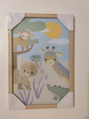 Wooden photo frame natural color, new, ideal for children's room