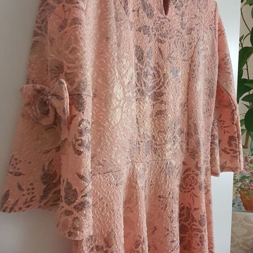 Romantic dress with flowers new, size S, pink-powder color