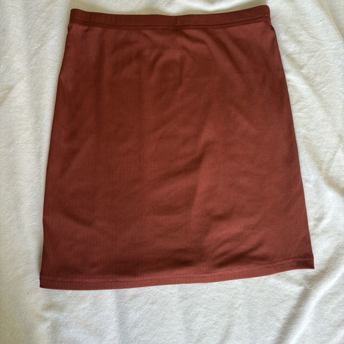 Shein red skirt, short with subtle front design