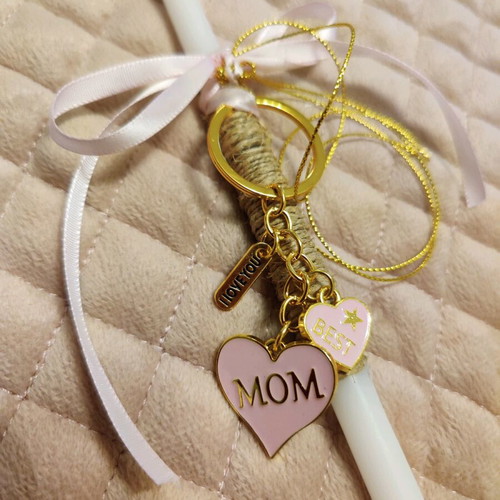 Easter candle Best Mom new with keychain