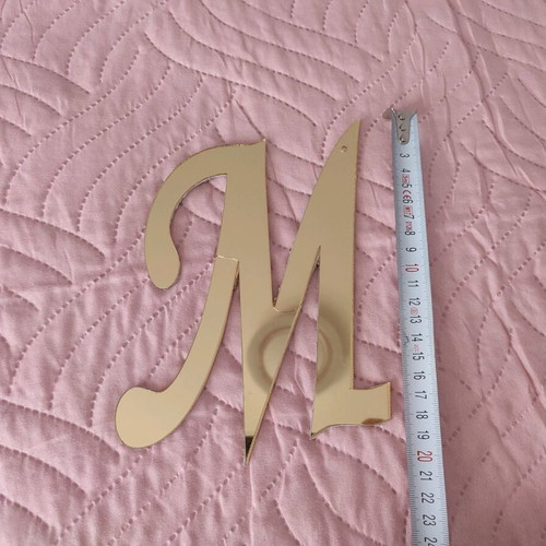 Gold plexiglass letter large used for decoration