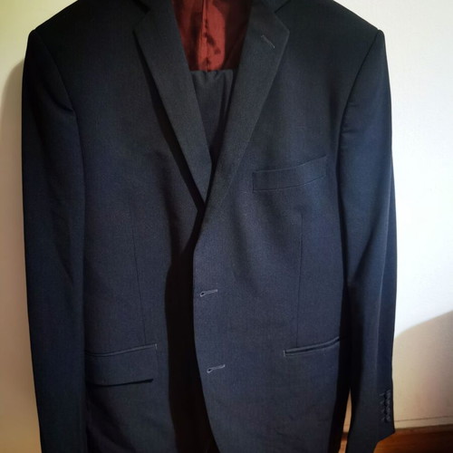 Bitsiani suit like new, black, size 46 with jacket, trousers and tie