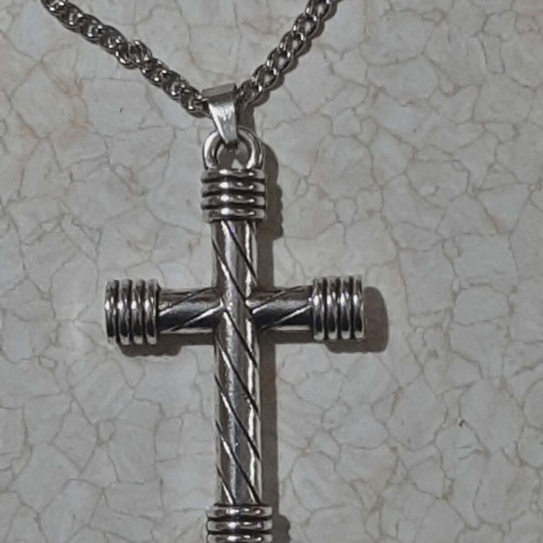 Men's cross in steel, brand new