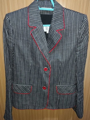 Σακάκι Veto ριγέ σαν καινούργιο, μέγεθος 4XL, μαύρο και άσπρο