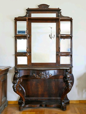 Antique console used with reconstructed mirrors