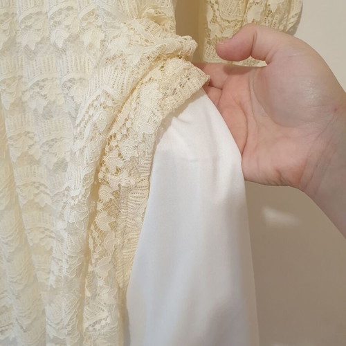 Boho lace dress beige new Anel with bell sleeves