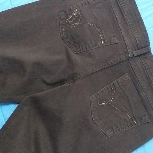 Sarah Lawrence women's pants used, size 8, dark brown, five-pocket