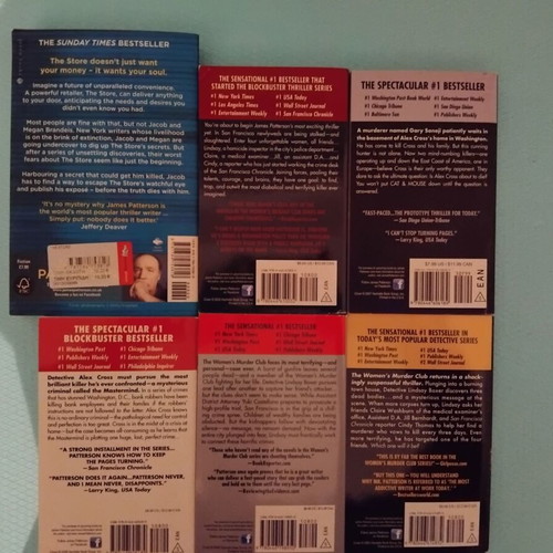 James Patterson books new, collection of 6 crime novels in English