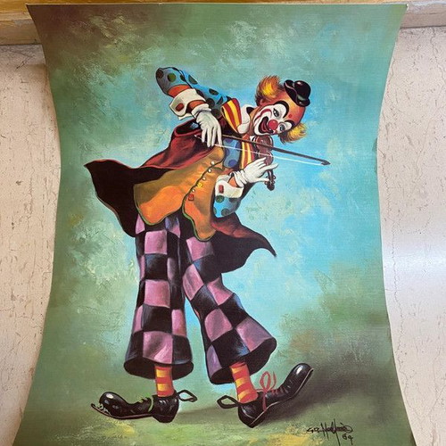 Clown painting like new 70x50 without frame