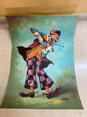 Clown painting like new 70x50 without frame