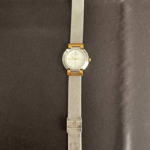 Pierre Cardin vintage ladies watch, two tone silver and gold, mesh bracelet