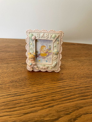 Vintage baby photo frame BABY in pastel colors, like new