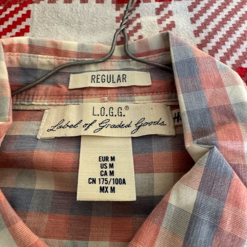 H&M Men's Checkered Shirt Medium Slim Fit like new