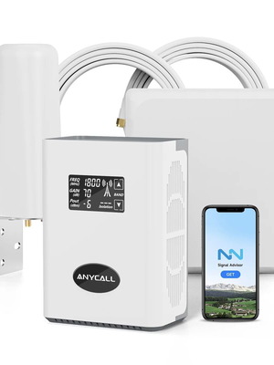 Anycall Cell Phone Signal Booster for Band 1, 3, 7, 20 new