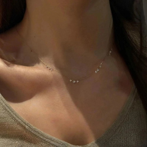 18K Gold Plated Crystal Necklace for Women