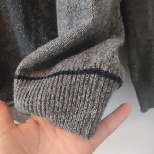 Re Del Mare gray and blue wool polo sweater M/L like new