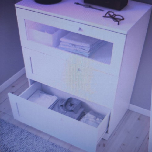 Brimnes chest of drawers with 3 drawers by IKEA new, white