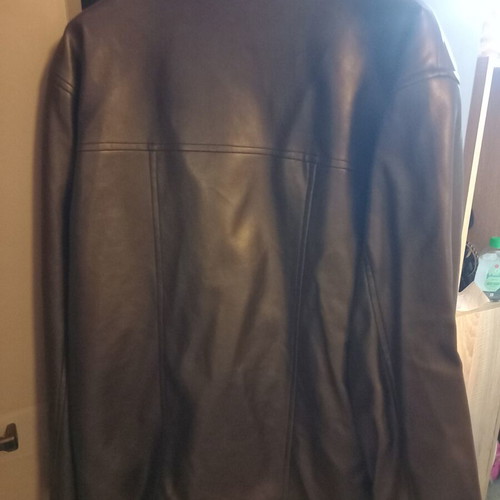 Classic black leather men jacket like new, XL size, made in Turkey