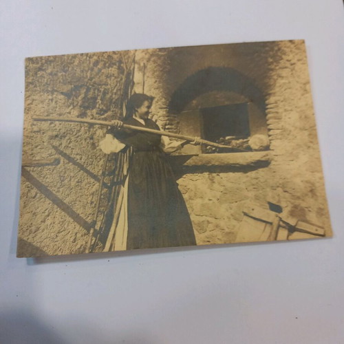 Photograph 1910 woman baking bread used, good condition