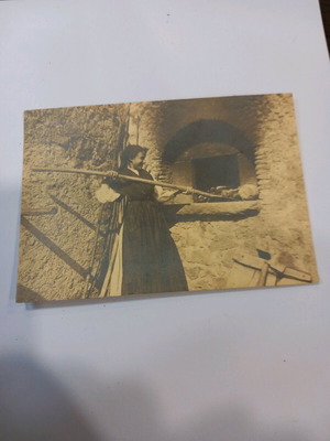 Photograph 1910 woman baking bread used, good condition