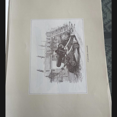 Nautical engravings 1800-1900 book used collection