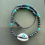 Anklet new with hematite and shell