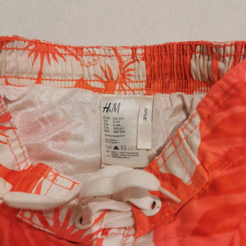 H&M swim shorts like new, size 98/104, white and orange