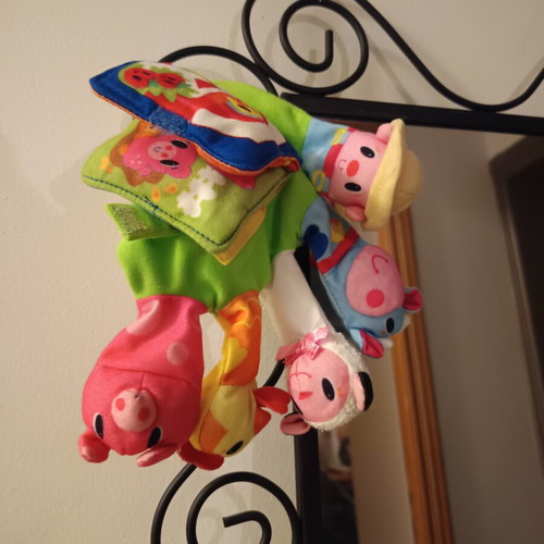 Cloth Hand Puppet with Animals and Book like new