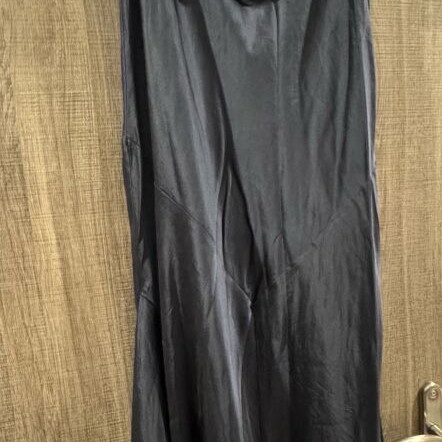 Draped dress 100% silk like new, size Medium, anthracite