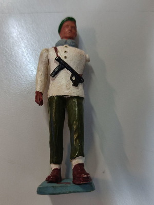 Commando soldier with white uniform used missing one arm