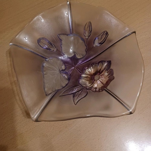 Crystal fruit bowl flowers vintage like new