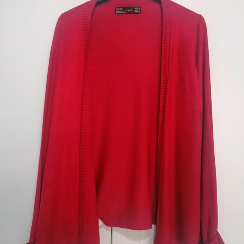 Zara red wrap cardigan used, size M