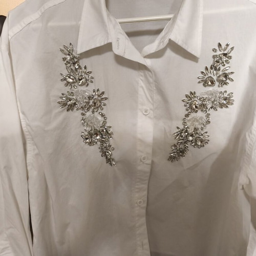 Marks & Spencer White Shirt with Crystals Size M New