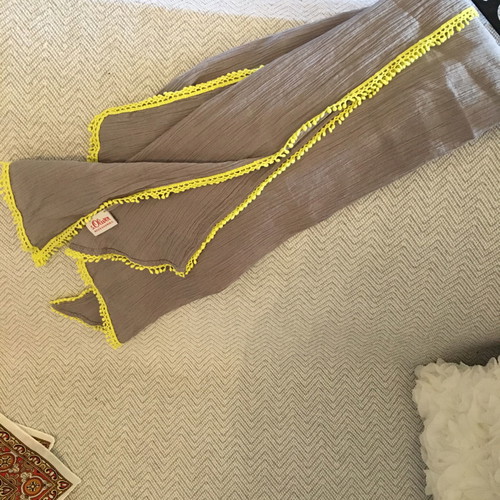 S.Oliver grey scarf with yellow trim