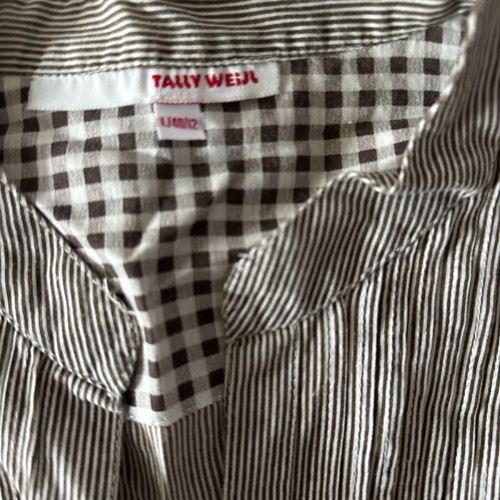 Striped brown shirt used, size large